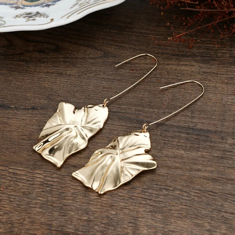 The Gigi Gold Leaf Dangle earrings Shopella