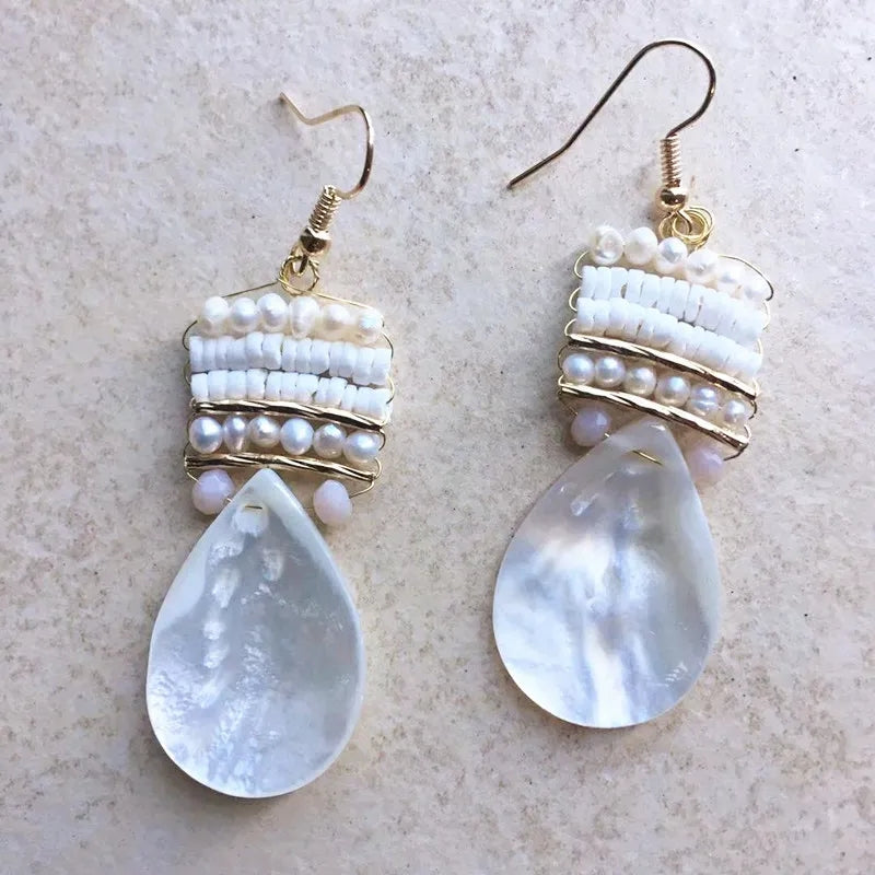 Bonnie Pearl boho Dangle Earrings jewellery Shopella   