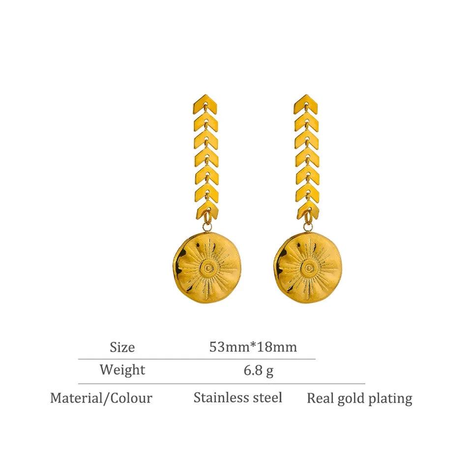 The Daria Dangle Gold Earrings jewellery Shopella