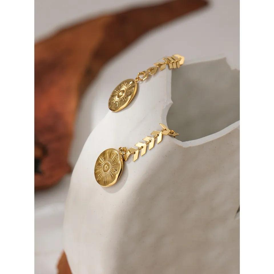 The Daria Dangle Gold Earrings jewellery Shopella