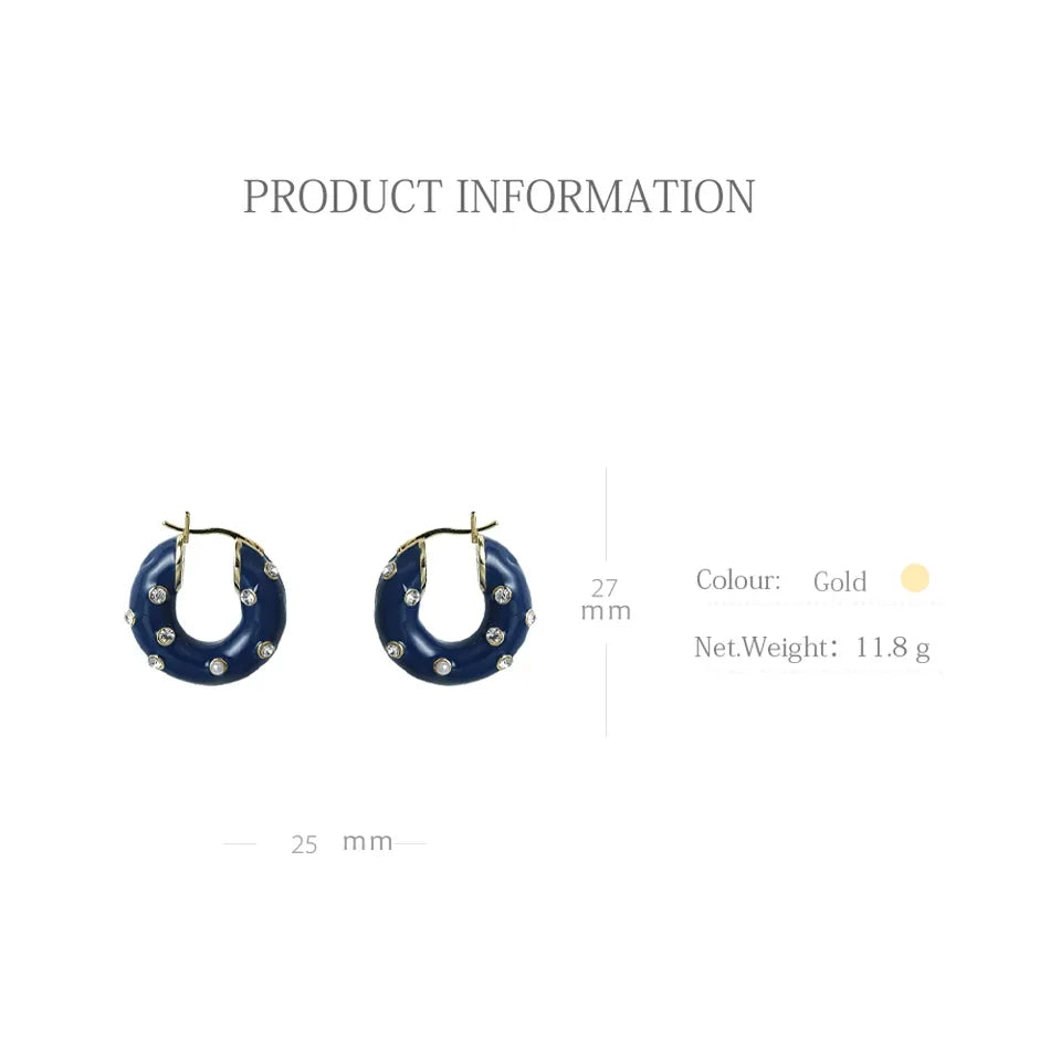 The Alice Blue Chunky Hoops Earrings Shopella