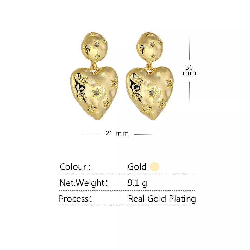 The Lorelei Love Heart Dangles earrings Shopella