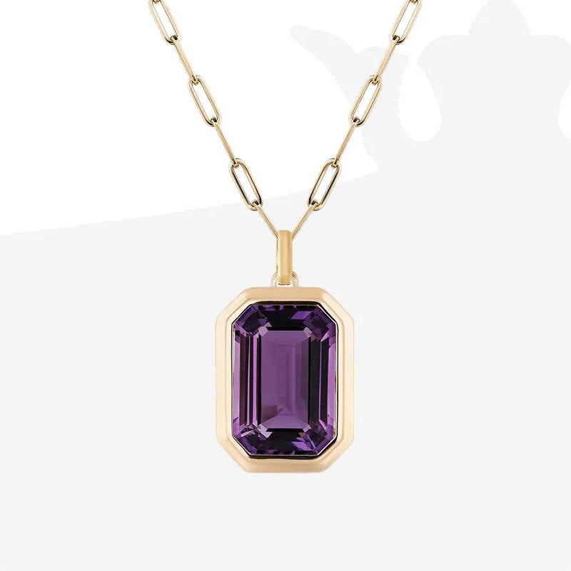 Nova Geometric Gemstone Pendant Necklace necklaces Shopella Purple