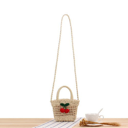 Cherry Twist Woven Tote bags Shopella