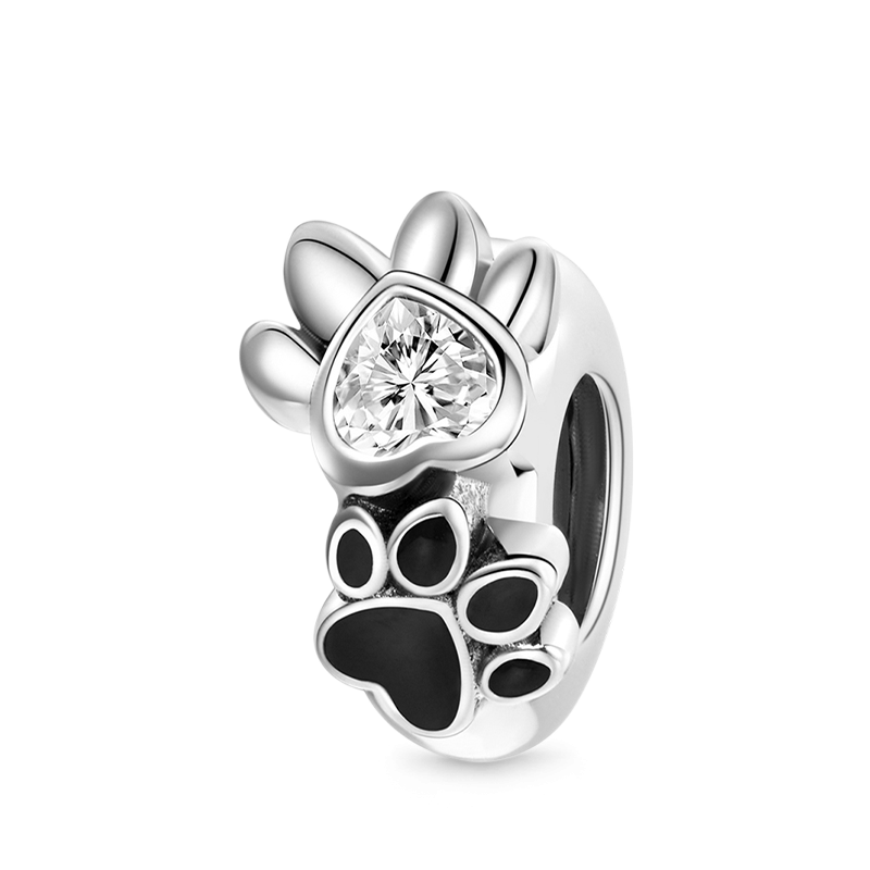 Pet Paws Stopper Charm silver Charms Shopella