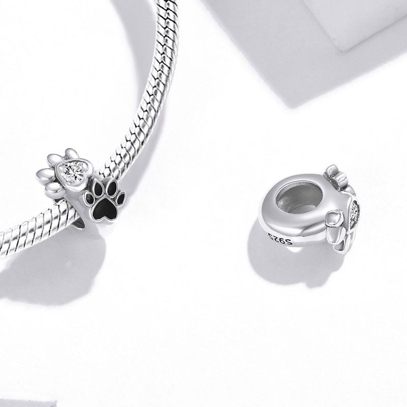 Pet Paws Stopper Charm silver Charms Shopella