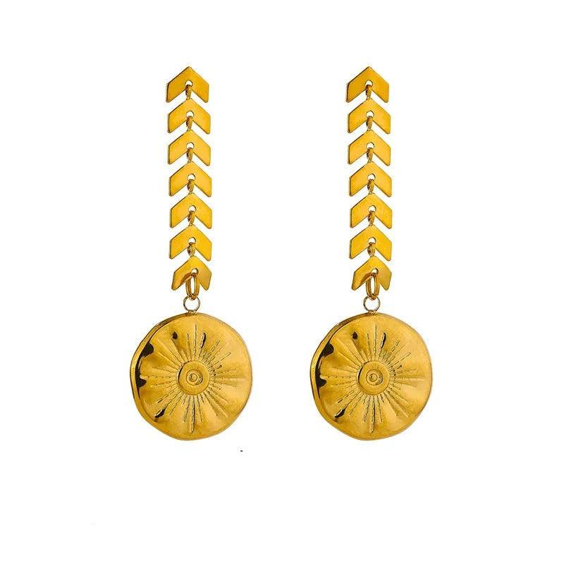 The Daria Dangle Gold Earrings jewellery Shopella