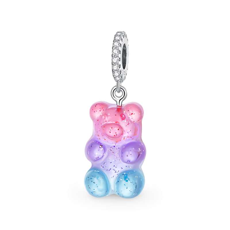 Gummy Bear CZ Pave Pendant Dangle Charm silver Charms Shopella