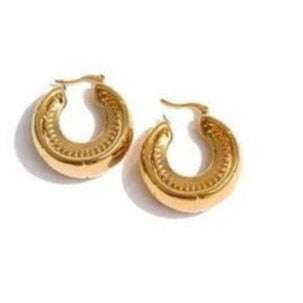 Bella Chunky Gold Hoops jewellery Shopella   