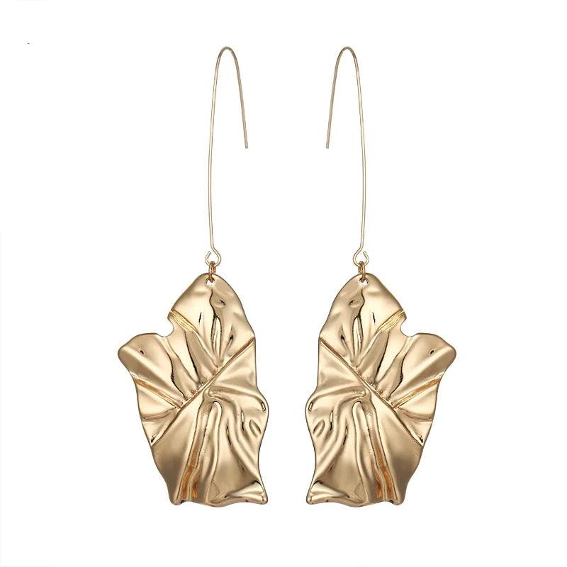 The Gigi Gold Leaf Dangle earrings Shopella