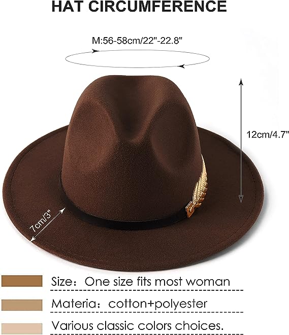 Classic Fedora with Metal Feather accessories Shopella   