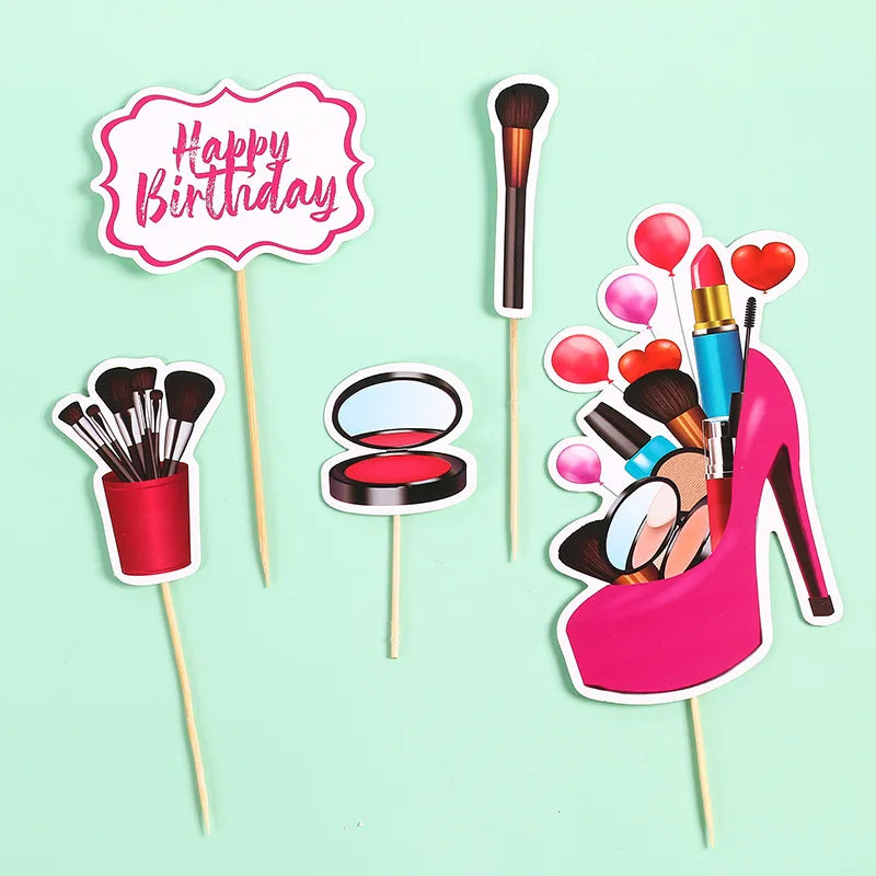 1 set Happy Birthday Cosmetic Cake Topper  Shopella   