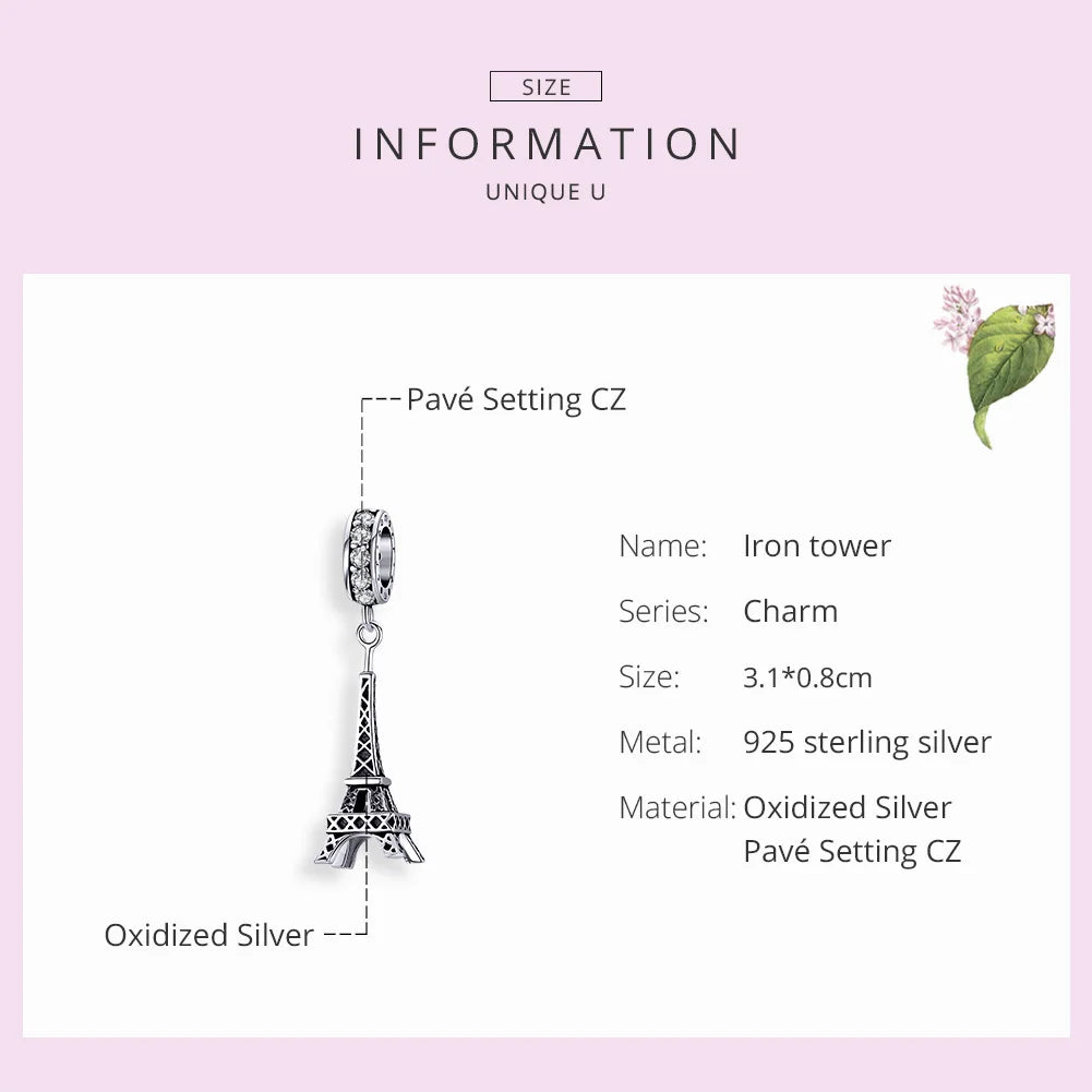 925 Sterling Silver Eiffel Tower Charms Charms & pendants Shopella