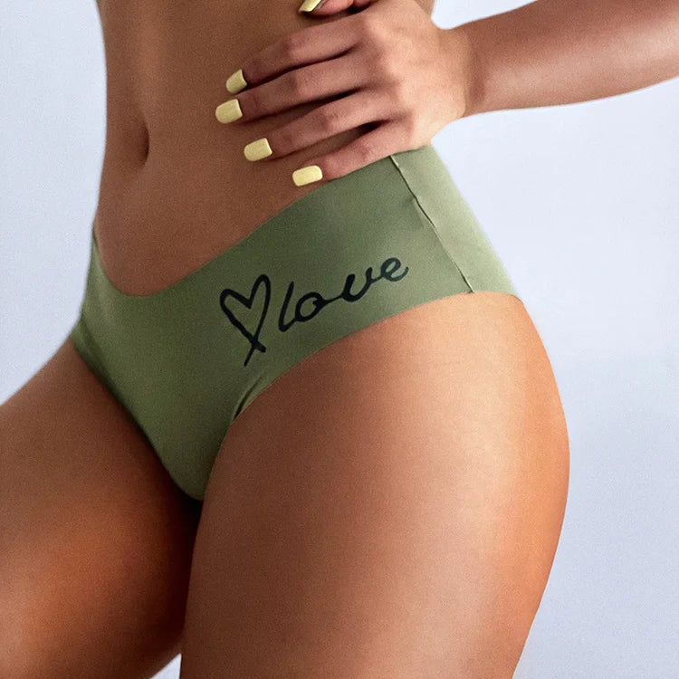 Love Letter Satin Panties briefs Shopella Green M