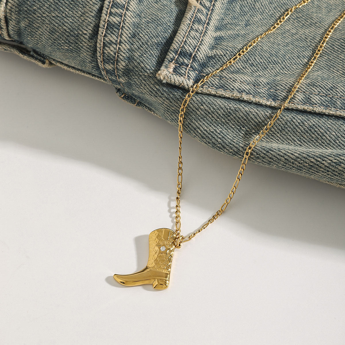 The Steel Boot Pendant Necklace necklaces Dropshipman