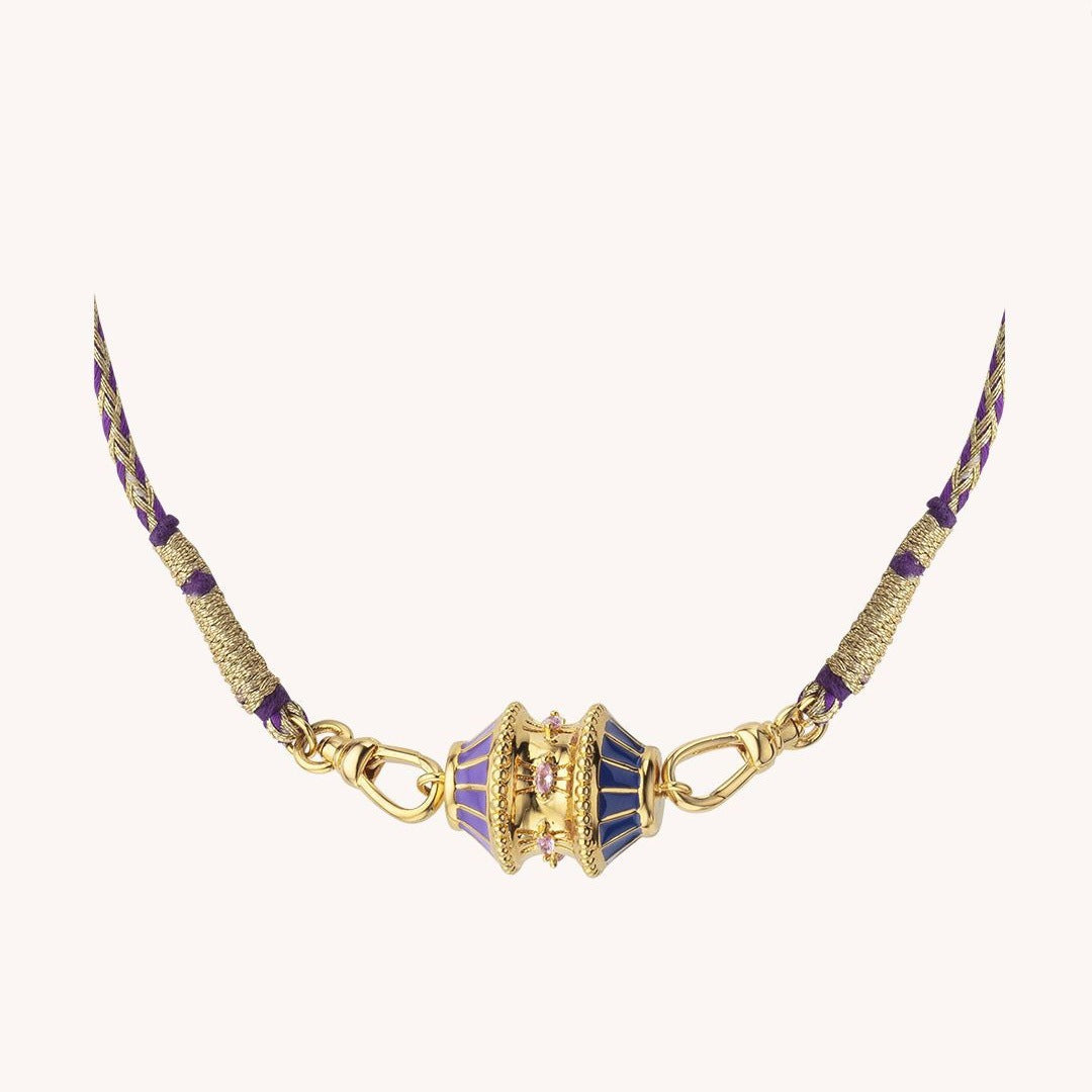 The Abby Twist Barrel Necklace Vacuum Plating 18K Gold Shopella