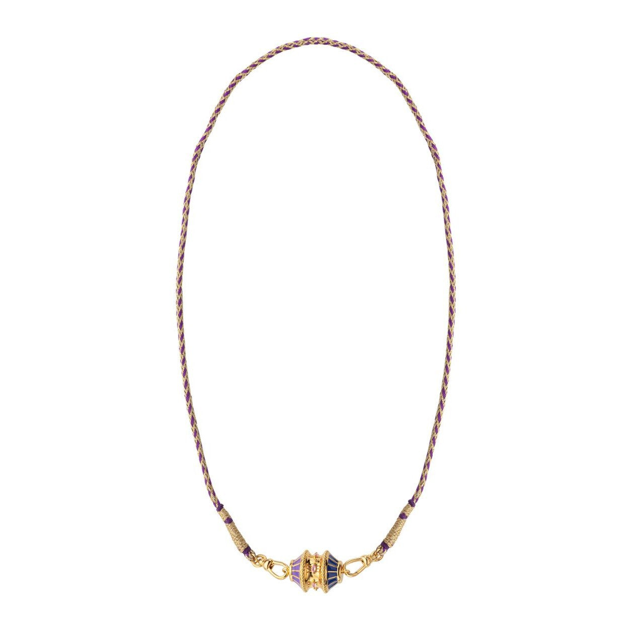 The Abby Twist Barrel Necklace Vacuum Plating 18K Gold Shopella Purple Necklace