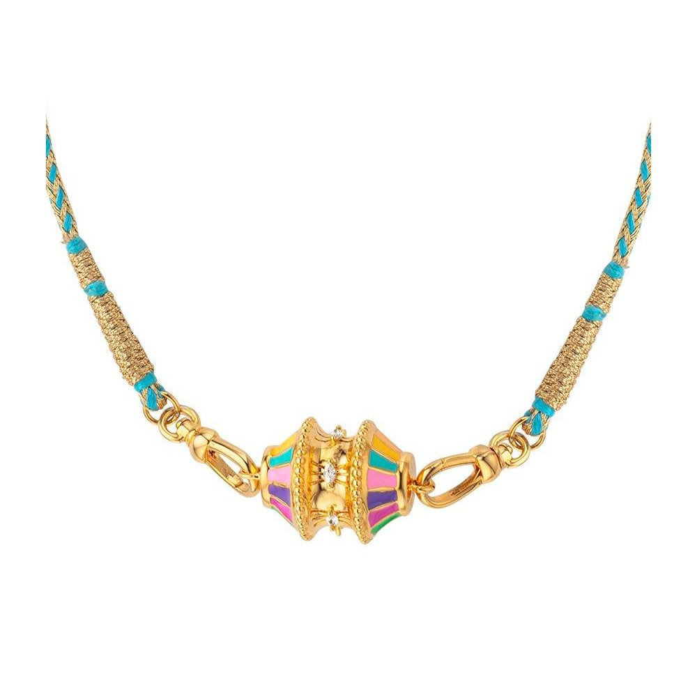 The Abby Twist Barrel Necklace Vacuum Plating 18K Gold Shopella