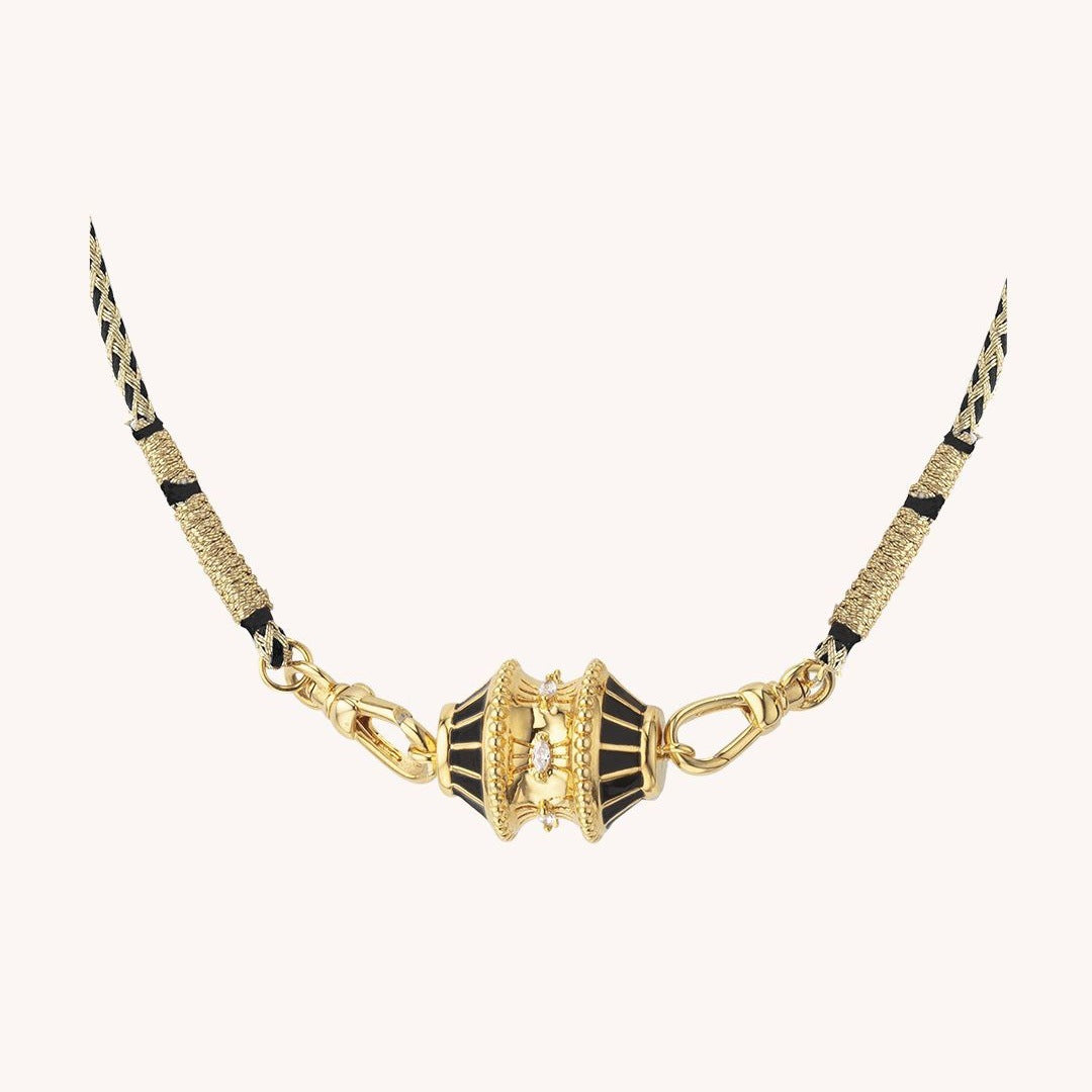 The Abby Twist Barrel Necklace Vacuum Plating 18K Gold Shopella