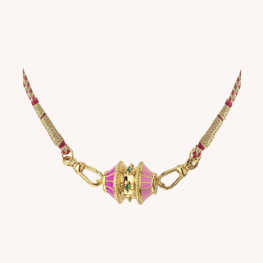 The Abby Twist Barrel Necklace Vacuum Plating 18K Gold Shopella