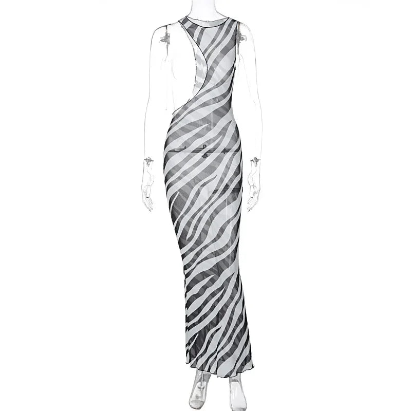 Lola Zebra Print Long Beach Dress  Shopella   