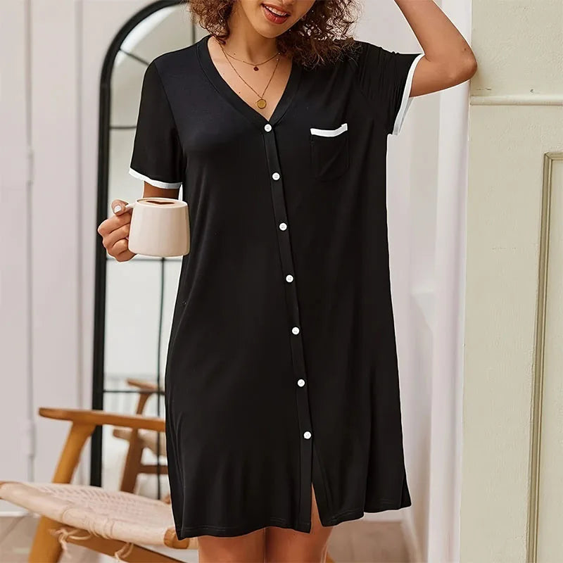 Solstice Serenity Sleep Shirt nightgown Dropshipman Black XL