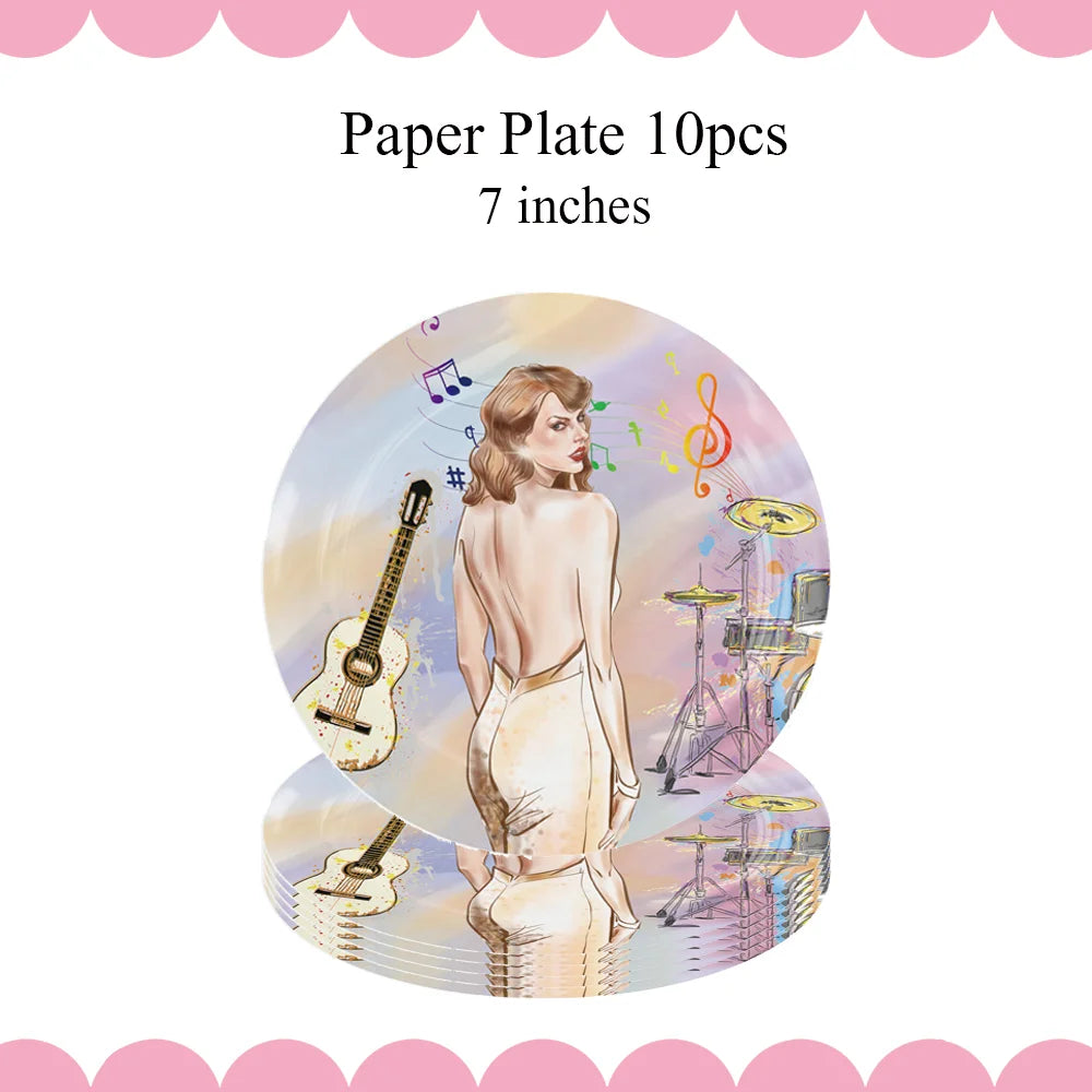 Star Singer Taylor Birthday Party Decorations  Shopella Plates-7-10pcs_3 CHINA_3 