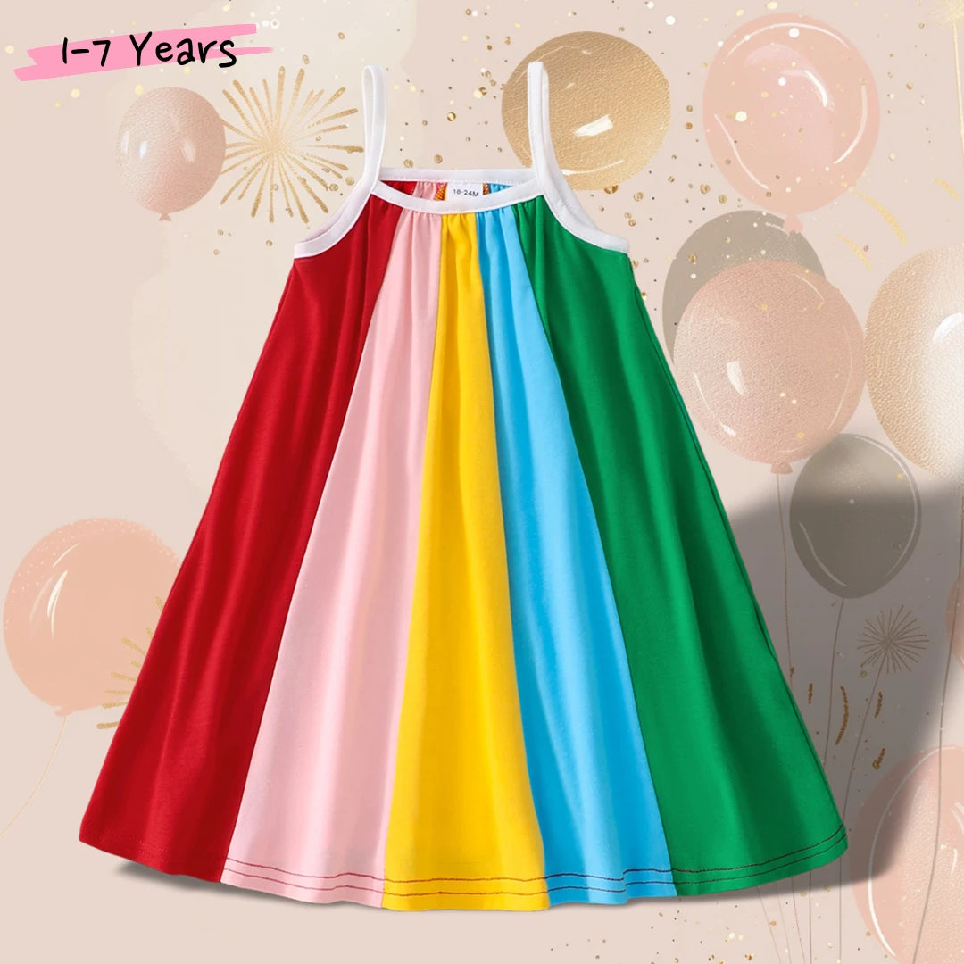 The Girls Rainbow Dress kids clothing Shopella QZ23014A-DS 18-24M