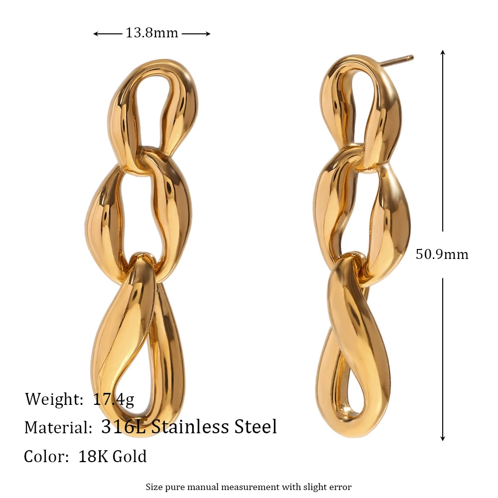 Golden Gleam Chain Earrings earrings Dropshipman