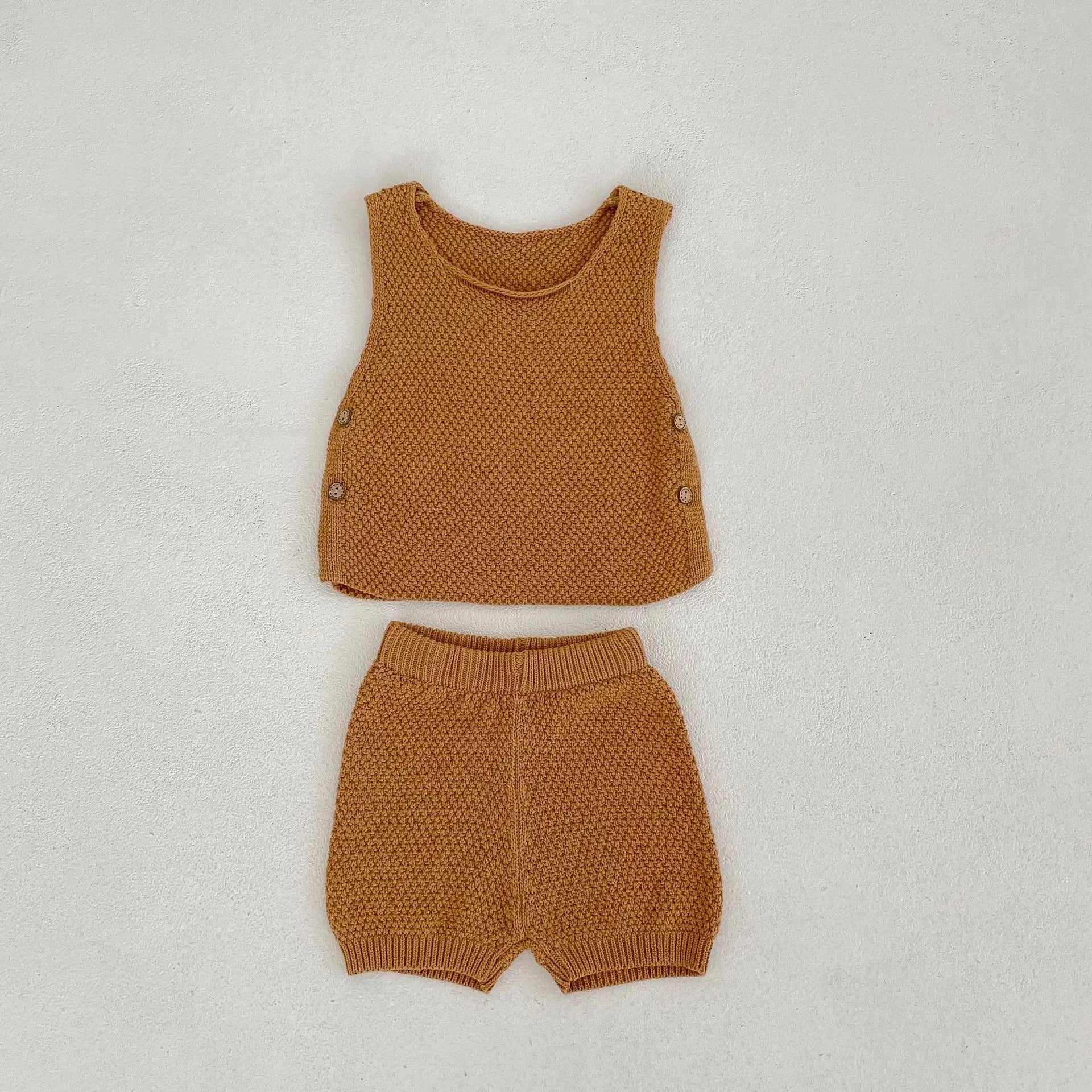 Queenie Chic Two-Piece Ensemble – Effortless Elegance baby clothes Shopella brown 6-12 months