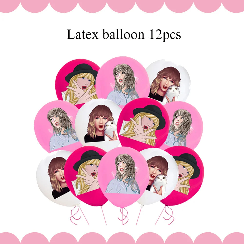 Star Singer Taylor Birthday Party Decorations  Shopella balloon-12pcs CHINA 