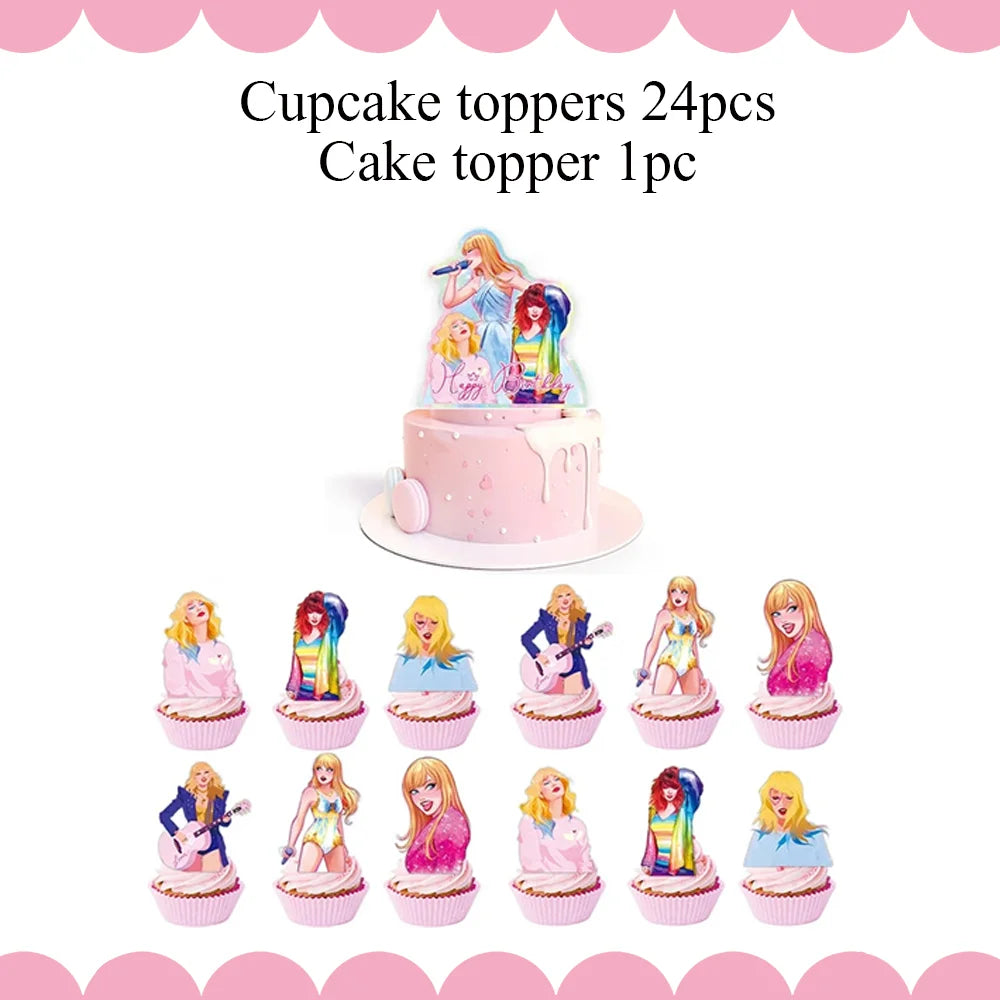 Star Singer Taylor Birthday Party Decorations  Shopella cake topper-25pcs_10 CHINA_10 