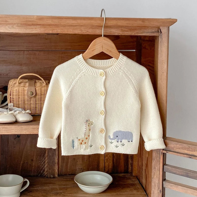 Animal Knit Cardigan – Hollow Embroidered Cuteness babywear Shopella