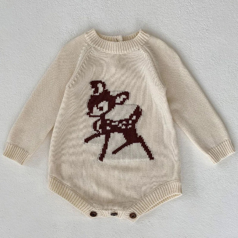 The Little Bambi Cozy Knit Jumpsuit – Adorable Babywear babywear Shopella CREAM 3-6M