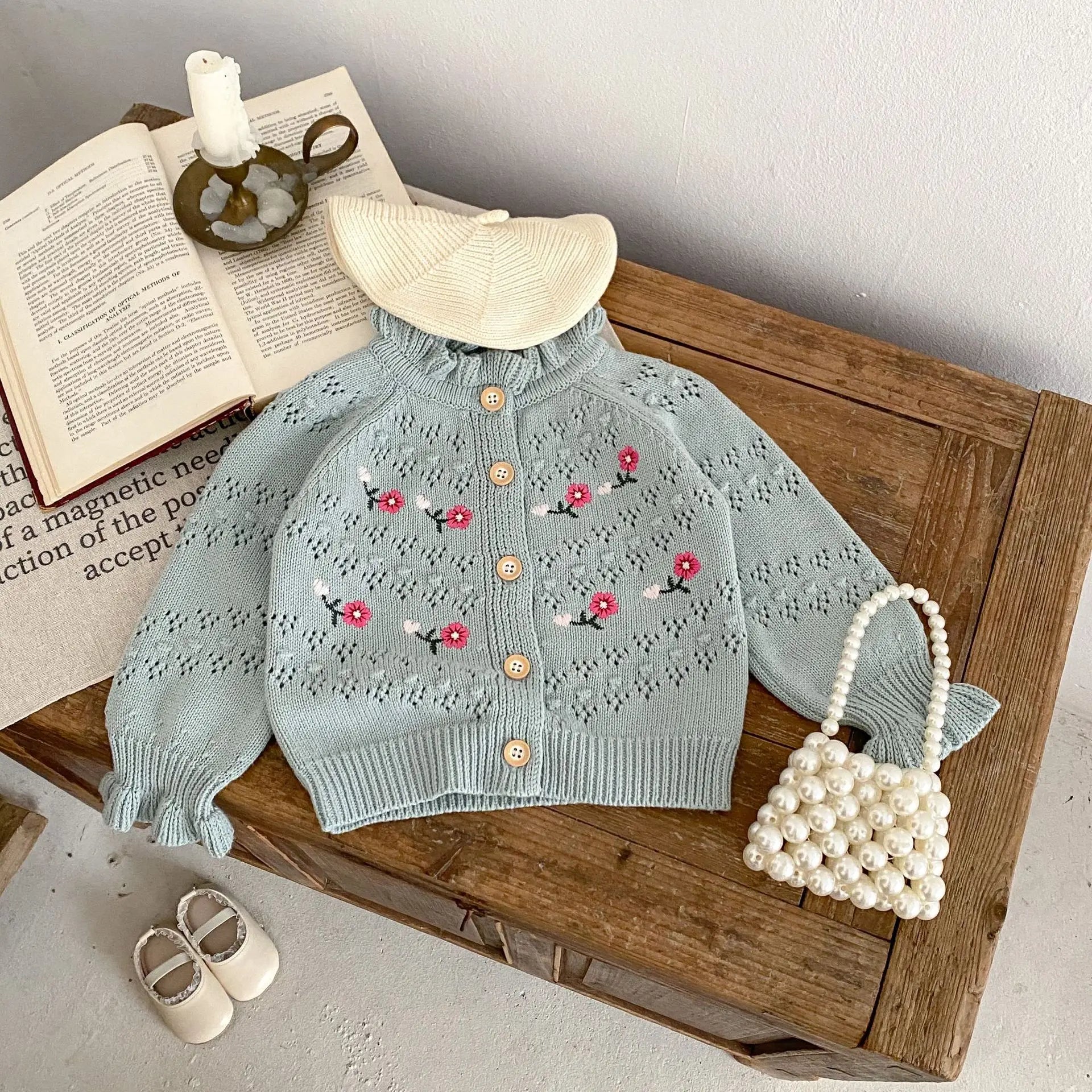 Trendy Seasons Knit Cardigan – Hollow Embroidered Elegance babywear Shopella