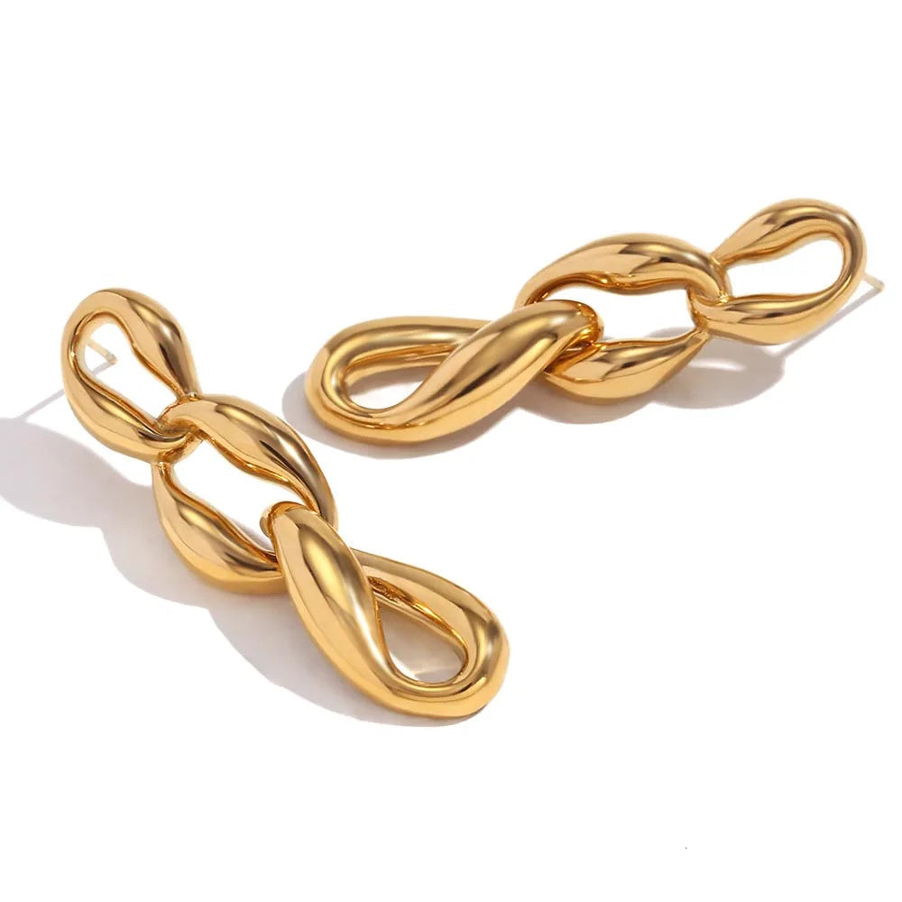 Golden Gleam Chain Earrings earrings Dropshipman Gold