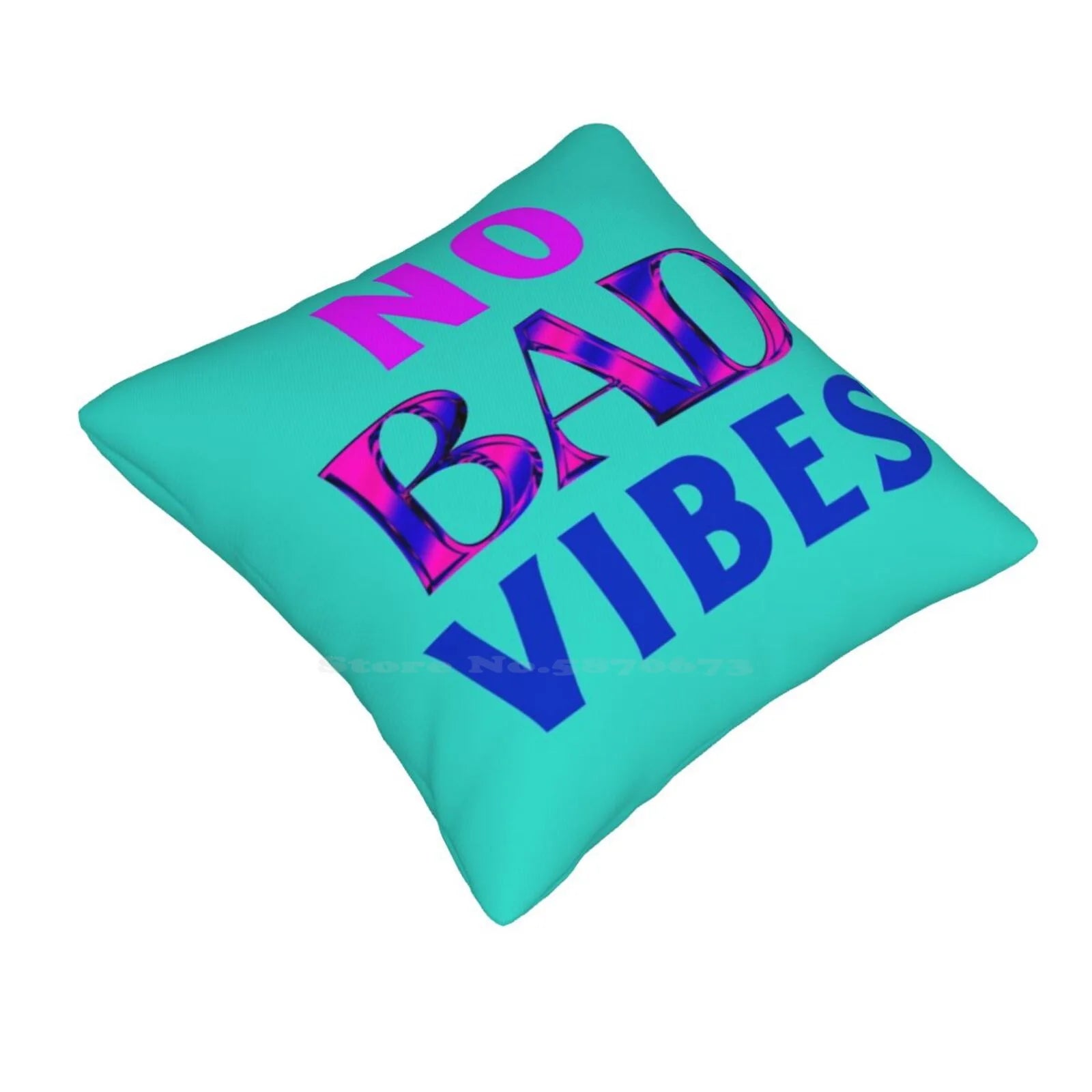 No Bad Vibes Home Sofa Car Cushion Cover Pillowcase  Shopella Pillowcase 30x30cm 