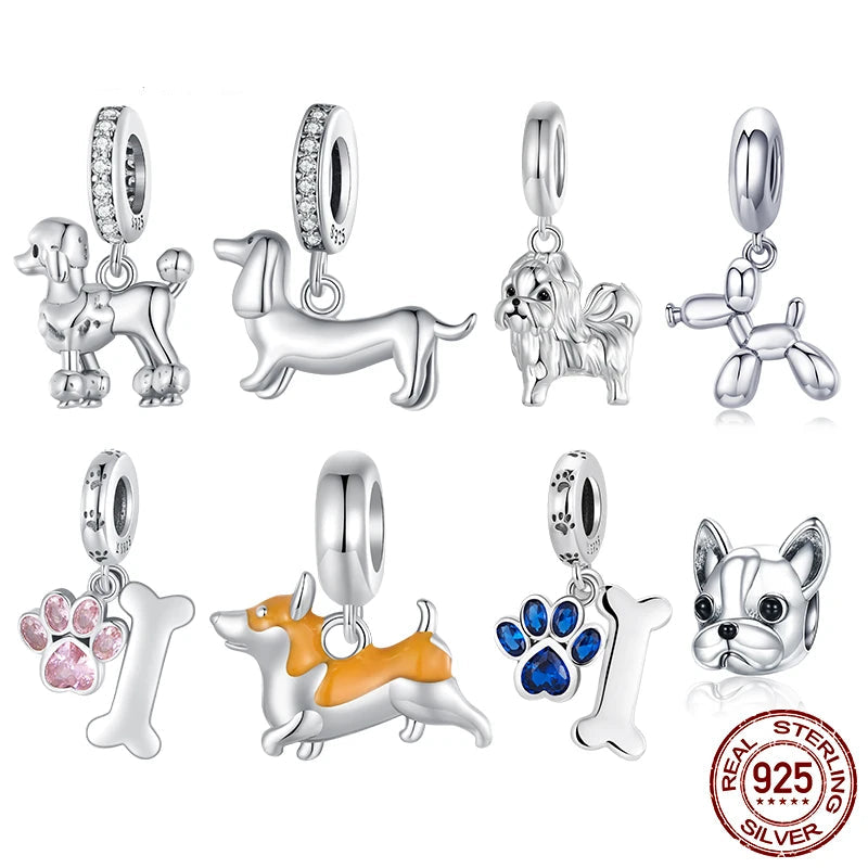 Assorted Silver Dog Charms silver charms Shopella