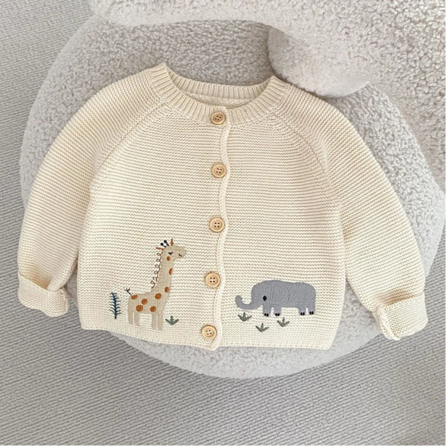 Animal Knit Cardigan – Hollow Embroidered Cuteness babywear Shopella