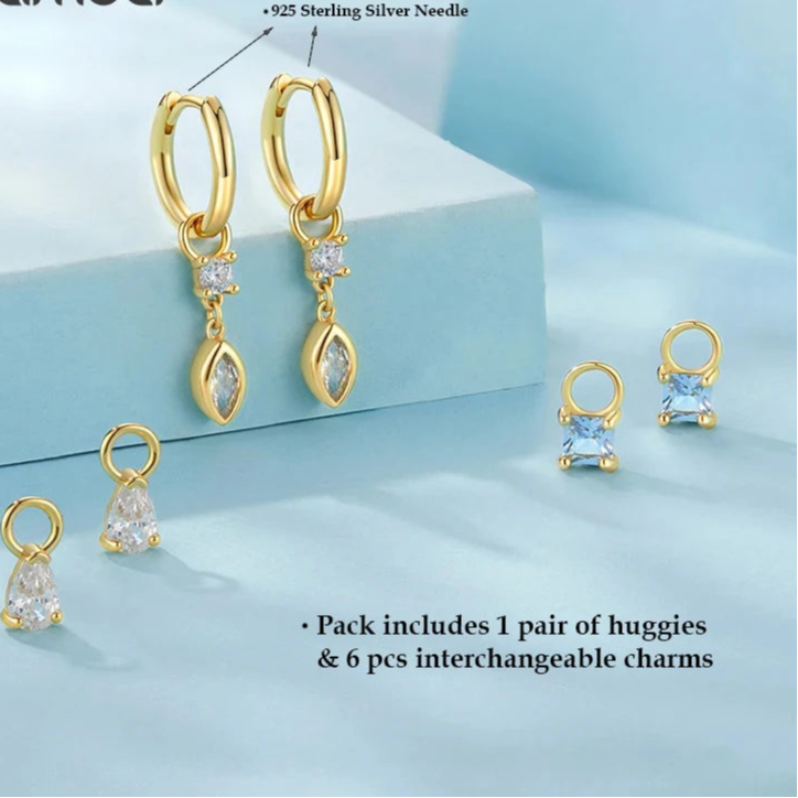 Starry Mix & Match Huggies earrings Dropshipman