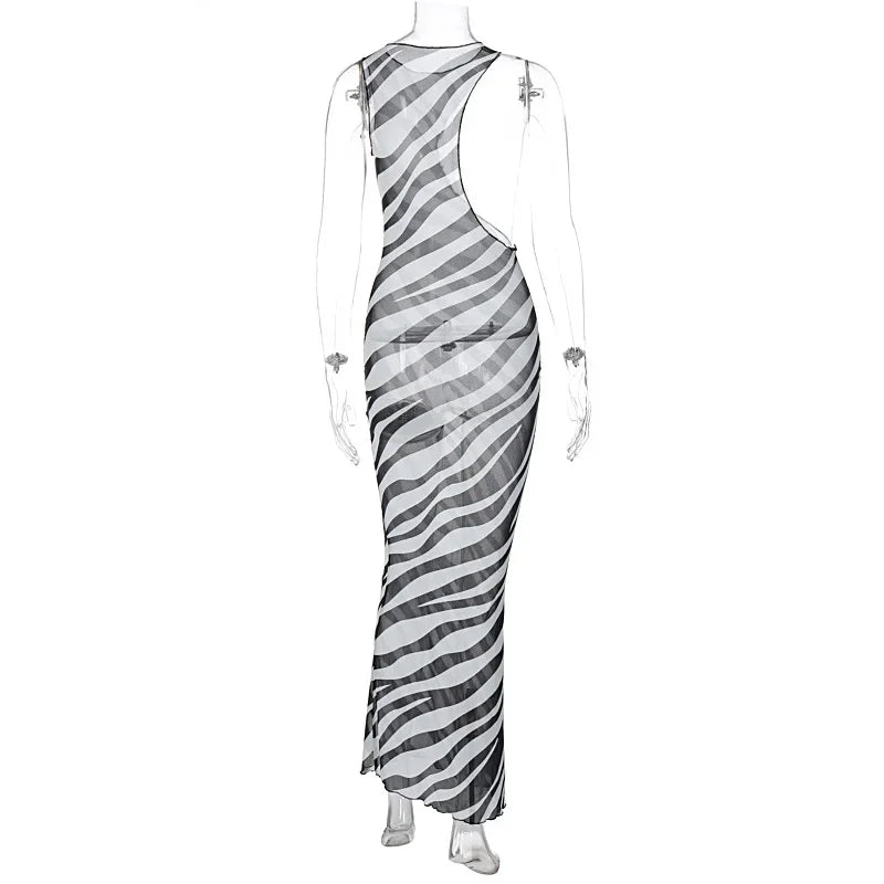 Lola Zebra Print Long Beach Dress  Shopella   