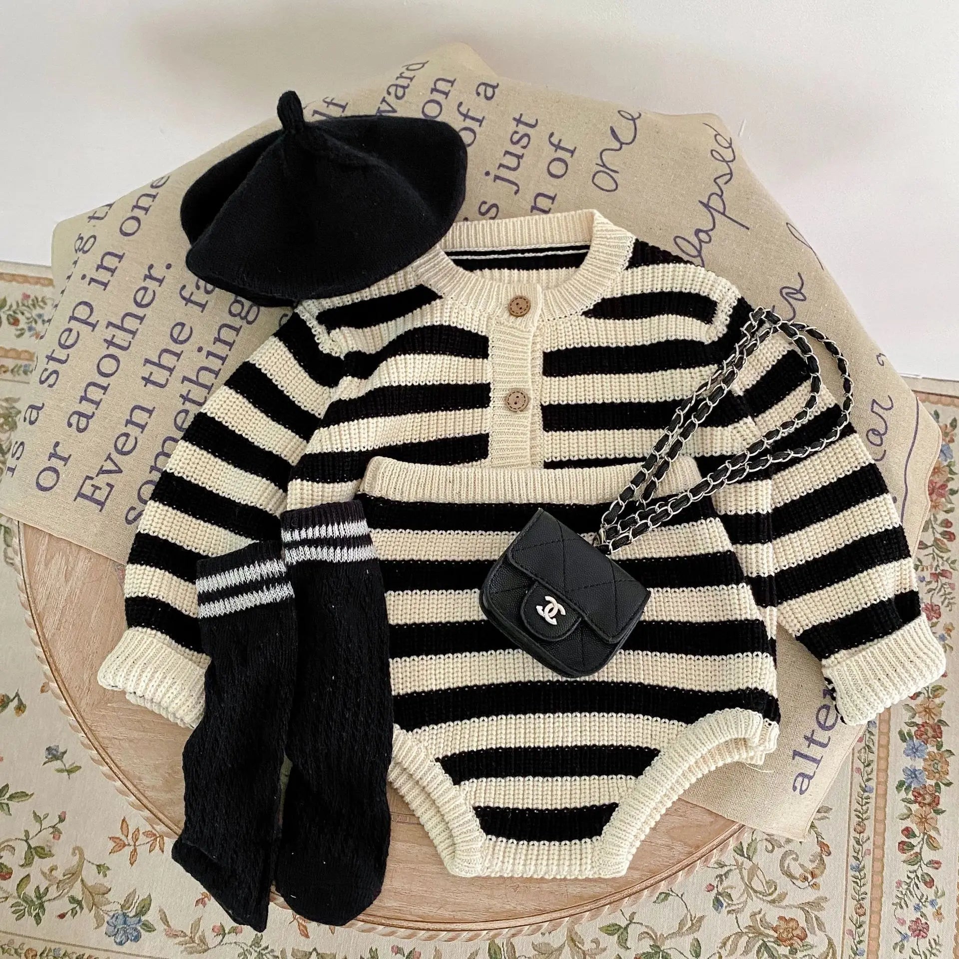 Rosie Stripes Cozy Duo – Knit Sweater & Cardigan Set babywear Shopella