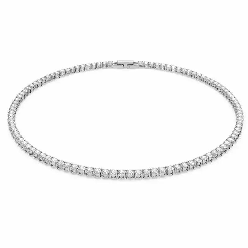 The Whella Sterling Silver Zircon Chain Necklace  Shopella   