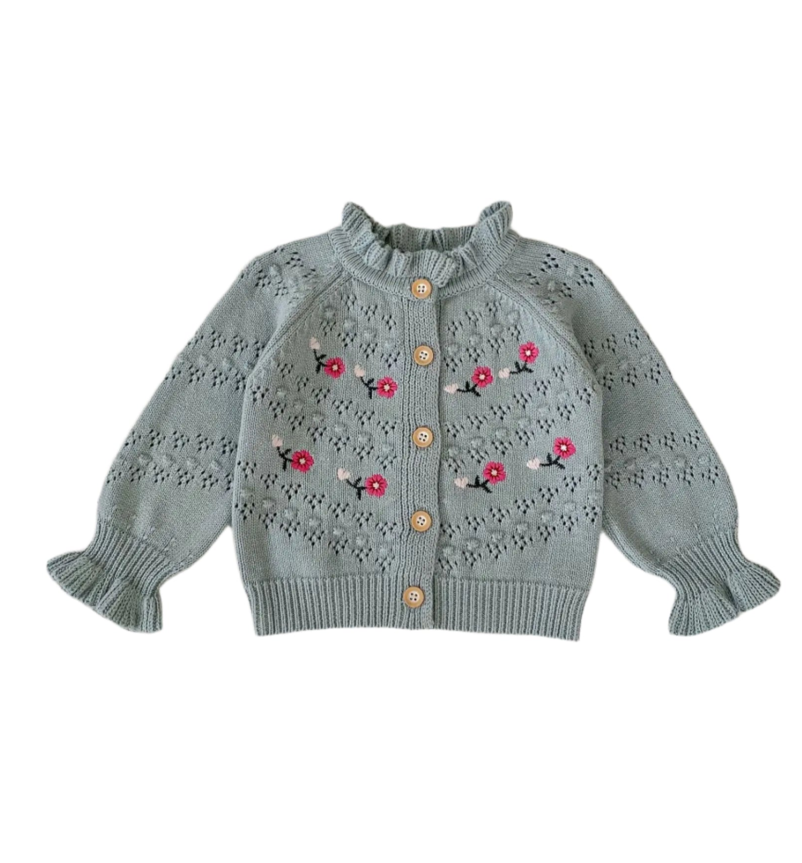 Trendy Seasons Knit Cardigan – Hollow Embroidered Elegance babywear Shopella blue 0-6 Months