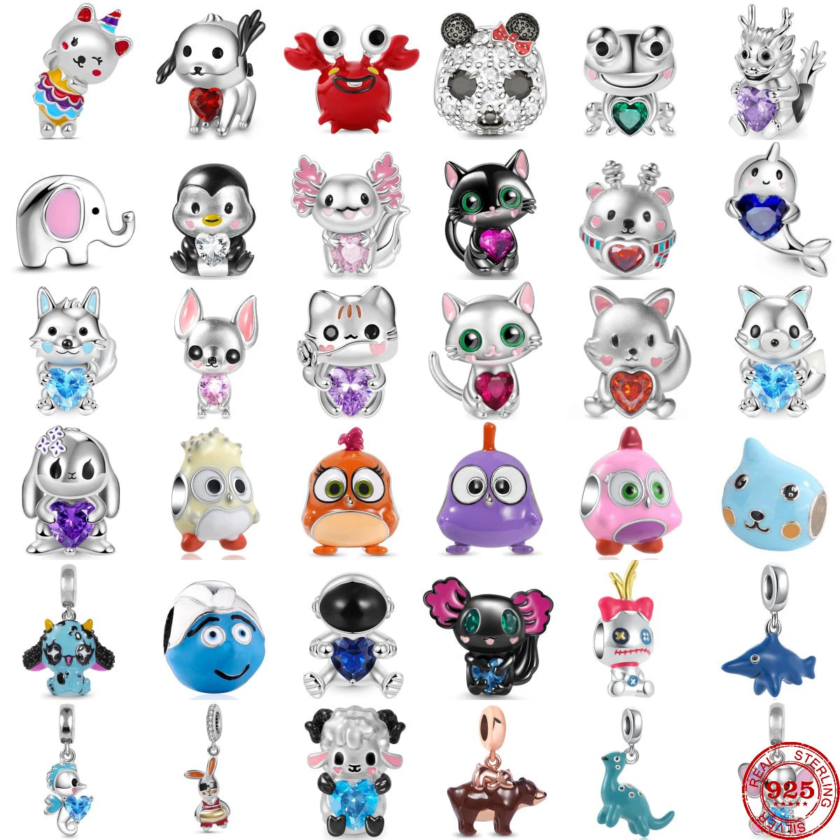 925 Sterling Silver Animal Character Charms Shopella