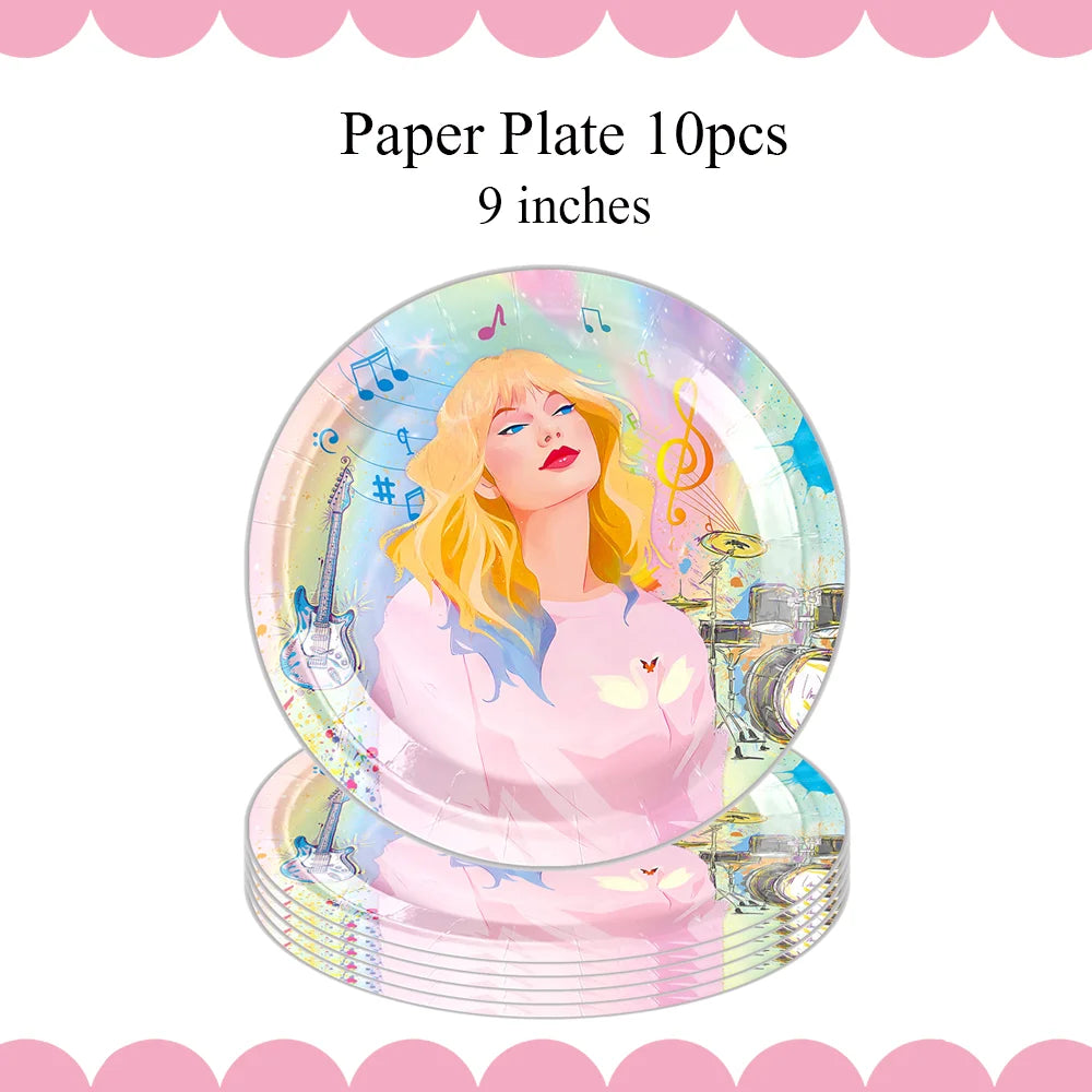 Star Singer Taylor Birthday Party Decorations  Shopella Plates-9-10pcs_26 CHINA_26 