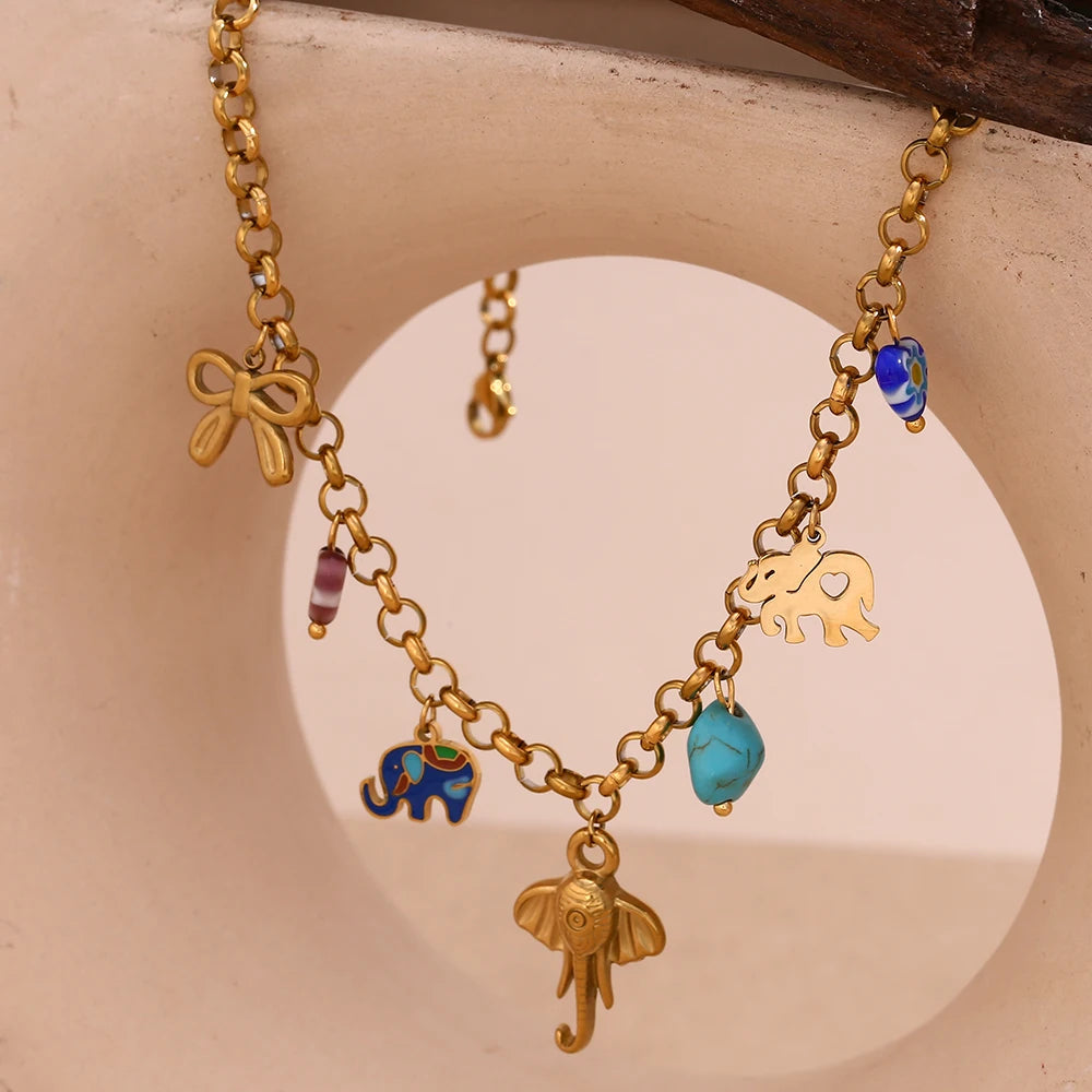 The Aqua Elephant Harmony Necklace necklaces Dropshipman