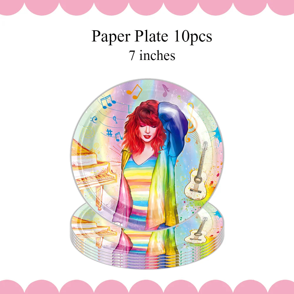 Star Singer Taylor Birthday Party Decorations  Shopella Plates-7-10pcs_27 CHINA_27 