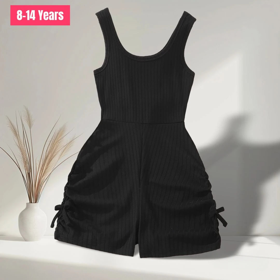 Comfy Ribbed Jumpsuit – Adorable & Comfy kids clothing Shopella black 8-9Y