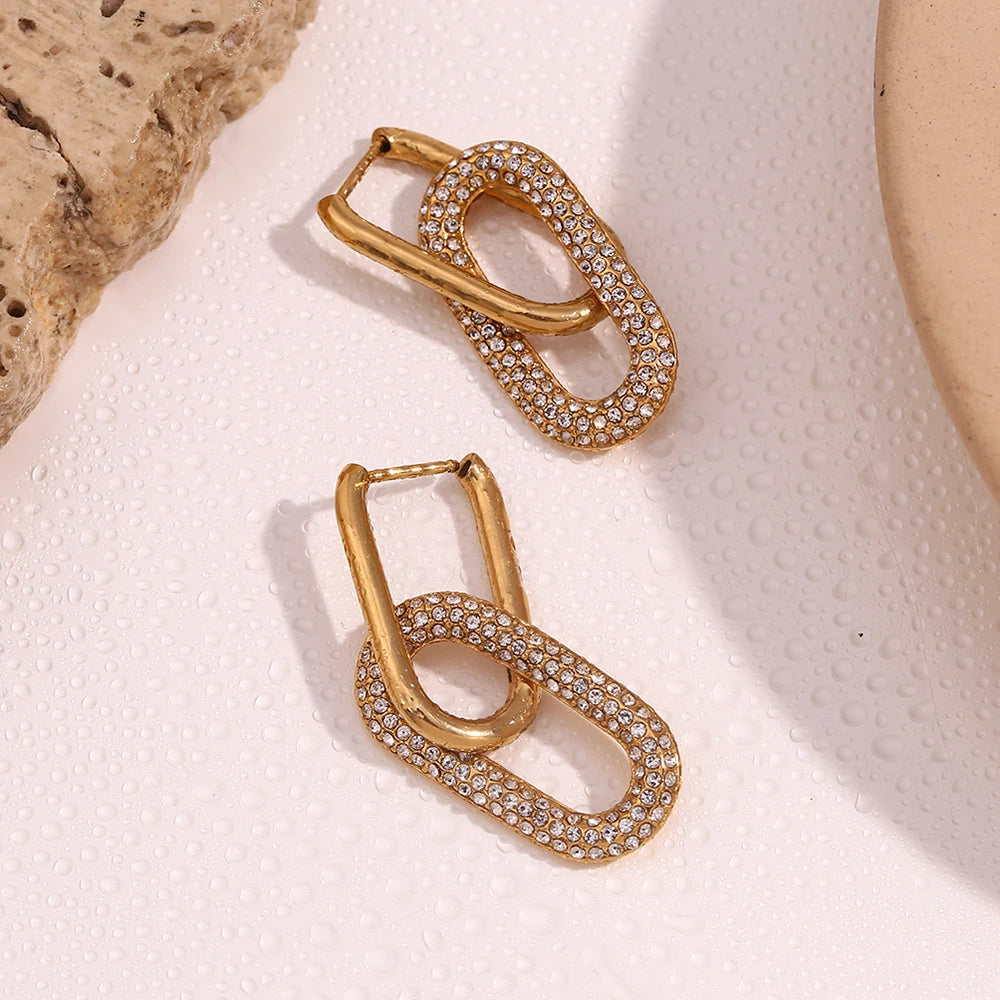 Dazzling Paperclip Zircon Earrings earrings Dropshipman